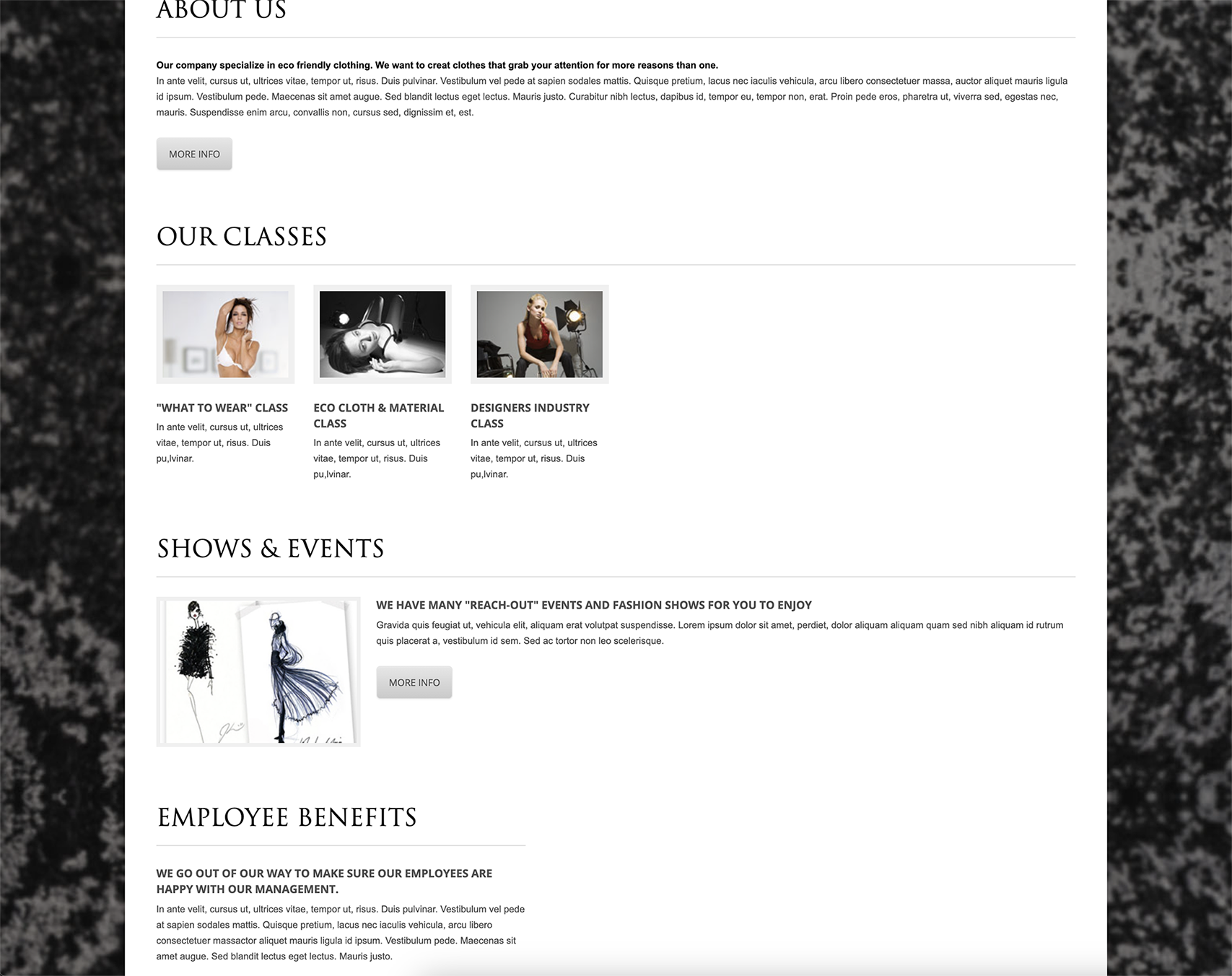 The about page of a website for a fake fashion company called 'Spiked Shoe'