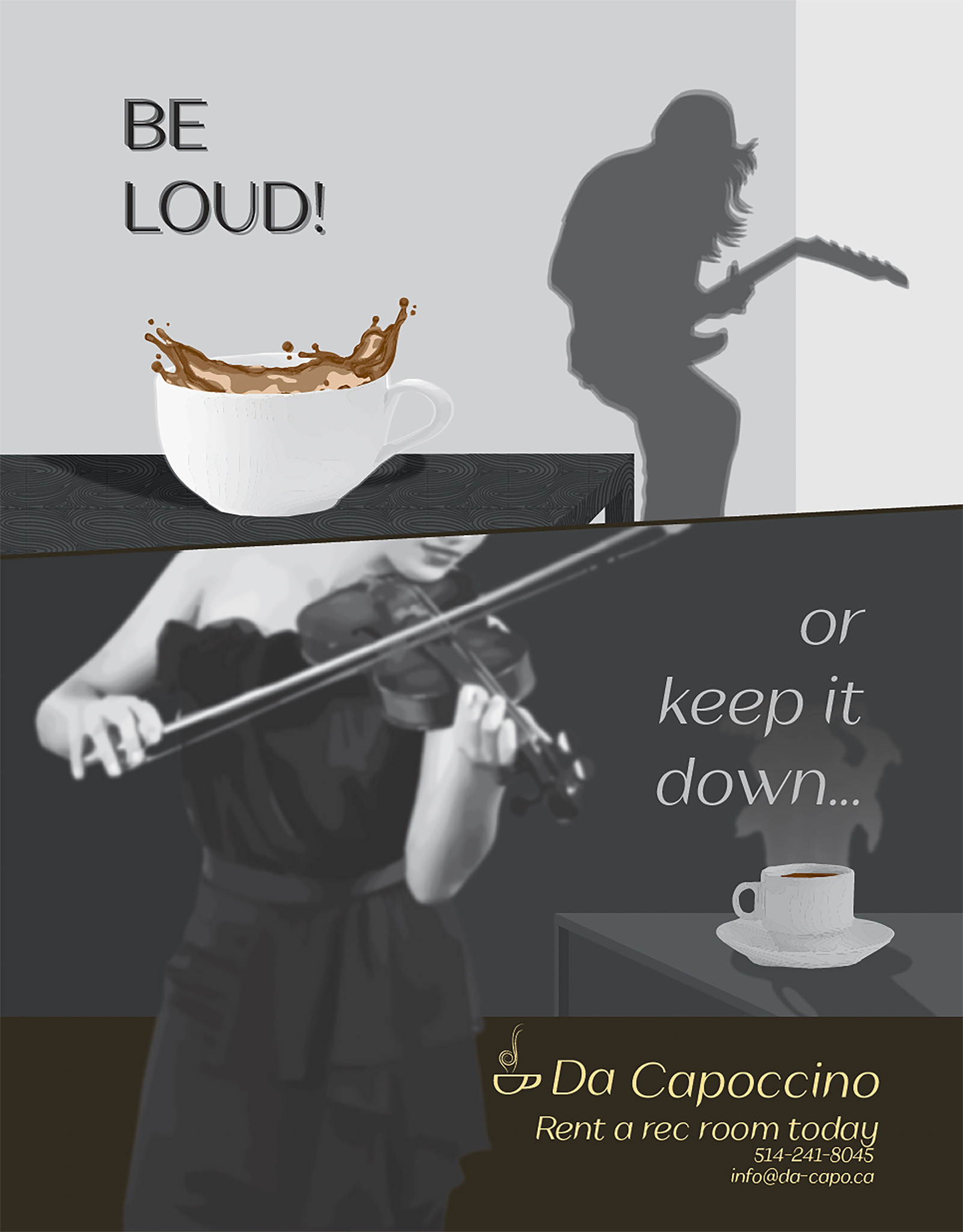 A poster from Da Capoccino for one of their drinks, the Metronome.