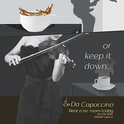 A poster from Da Capoccino for one of their drinks, the Metronome.