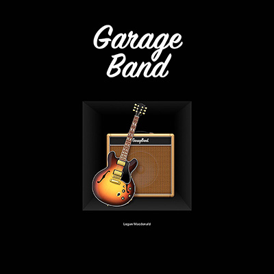 The cover of the ebook is black, with the Garage Band logo in the center and the title of it above that.